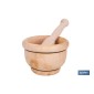 Mortero de madera de abedul con maza. Diámetro: Ø14 cm. Ideal para machacar alimentos