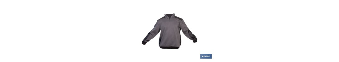 Sudadera de trabajo con media cremallera | Refuerzo textil y puños elásticos | Tejido anti pilling | Tallas disponibles desde l