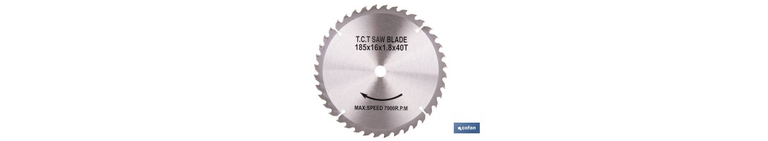 Disco de corte para madera Ø185 mm | Adecuada para sierra ingletadora | Cortes precisos en madera, plástico y metal blando