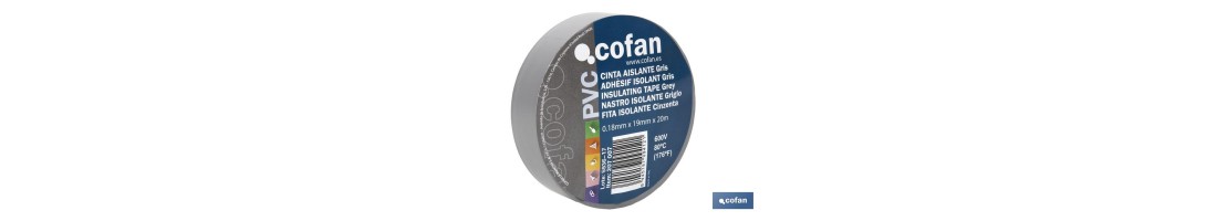 Cinta Aislante 180 Micras | Color gris | Resistente al voltaje, al calor y a diferentes ácidos y alcalinos