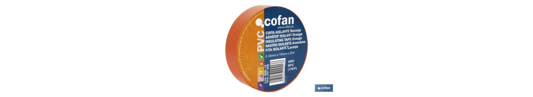 Cinta Aislante 180 Micras | Color naranja | Resistente al voltaje, al calor y a diferentes ácidos y alcalinos