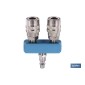 Enchufe rápido con 2 salidas | Distribuidor conector neumático con 2 salidas para instalaciones neumáticas