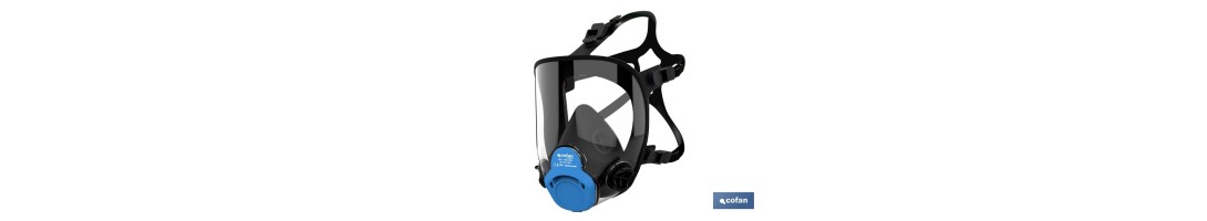Máscara completa Clase 1 para doble filtro lateral y visor de alta protección | Filtros no incluidos | Conforme con la normativ