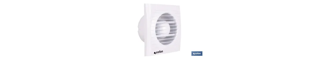 Extractor de aire axial con panel frontal y sistema antirretorno | Protección IP24, color blanco | Disponible en diferentes diá