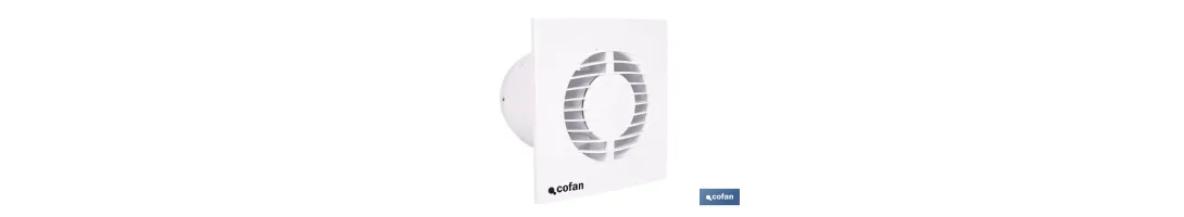 Extractor de aire axial silencioso | Con panel frontal fino y sistema antirretorno | Protección IP45 | Disponible en diferentes