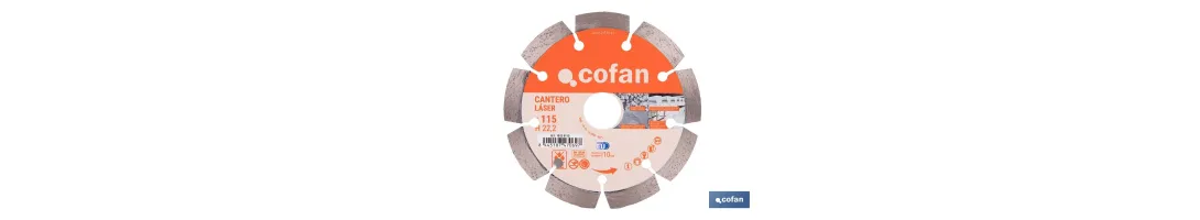 Disco de diamante cantero láser profesional | Adecuado para corte en seco en piedra, granito y hormigón | Disponible en diferen