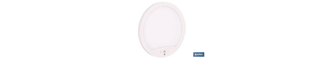 Downlight de superficie 18 W redondo | Sensor de presencia y crepuscular | Diámetro: 230 mm