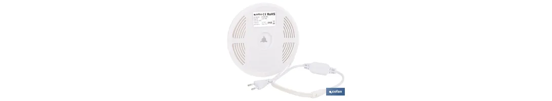 Tira de luz LED neón COB | Impermeable IP65, 8 W, 4000 K, 700 lúmenes | Longitud: 5 metros