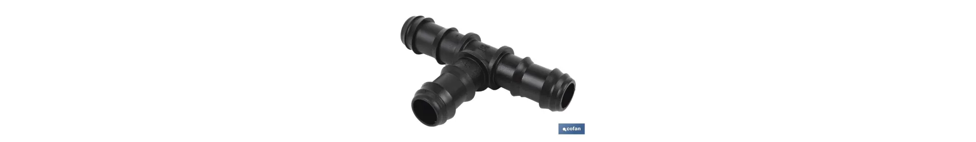 Conector en forma de T para riego por goteo | 16 mm de diámetro | Para sistemas de riego