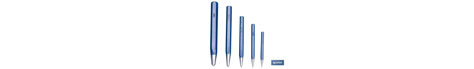 Punzón central para metal | Fabricado en materiales de alta calidad | Medidas del punzón/granete: 10 mm
