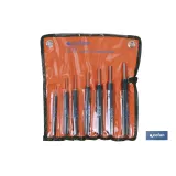 Conjunto de 7 piezas de botador cilíndrico | Fabricado en acero al cromo vanadio endurecido | Medidas del conjunto de 15, a 6 m