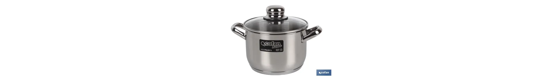 Olla de Acero Inoxidable | Con Tapa de vidrio | Acabado brillante Resistente al oxido | Diferentes Capacidades y Diámetros