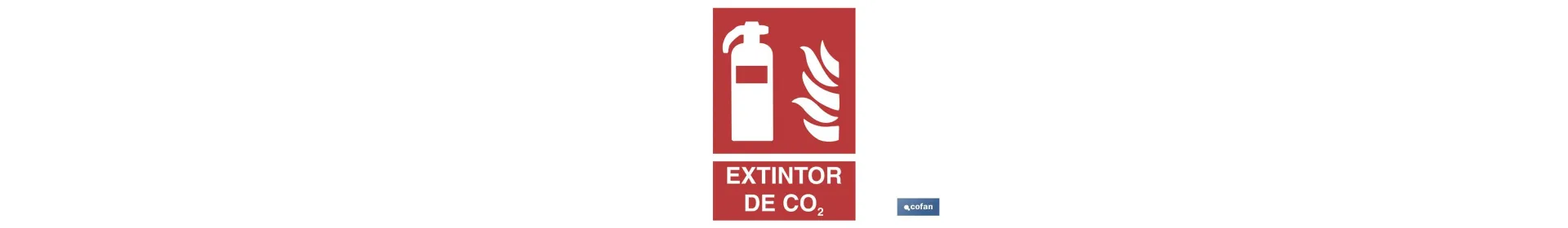 Extintor CO2. El diseño de la señal puede variar, pero en ningún caso se variará el significado de la misma.