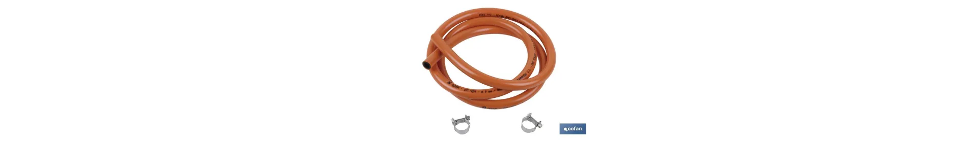 Kit de Gas Butano con Abrazaderas | Tubo flexible de 1,5 | En Color Naranja