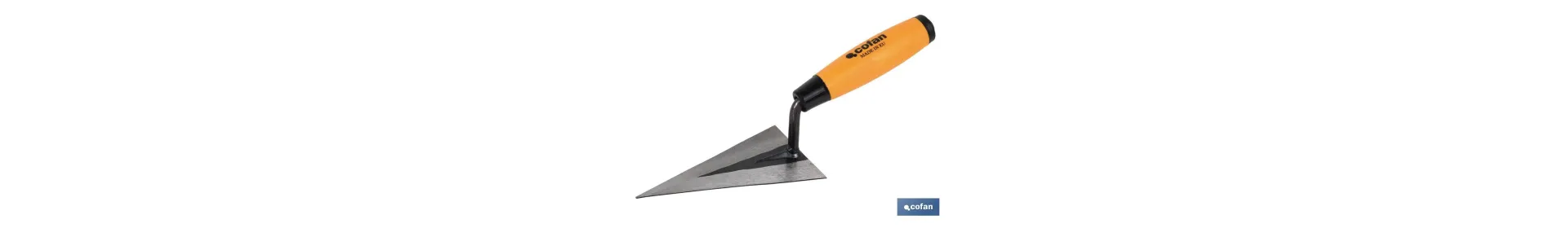 Paletín con punta aguda | Medidas: 130 mm de longitud | Para la construcción | Mango de goma