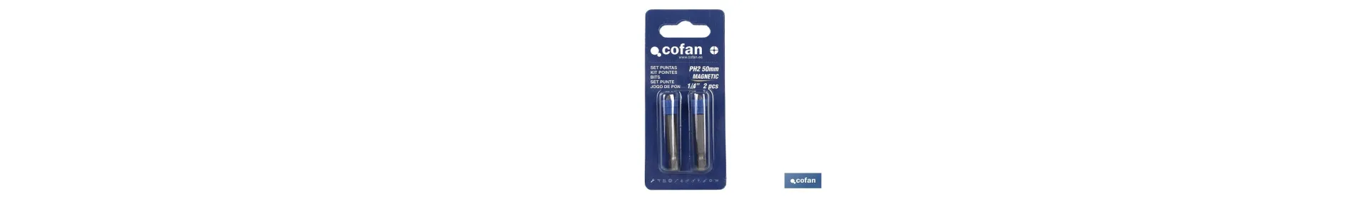 Set de dos Puntas para destornillador | Modelo PH-2 de 1/4 | Incluye corona magnética