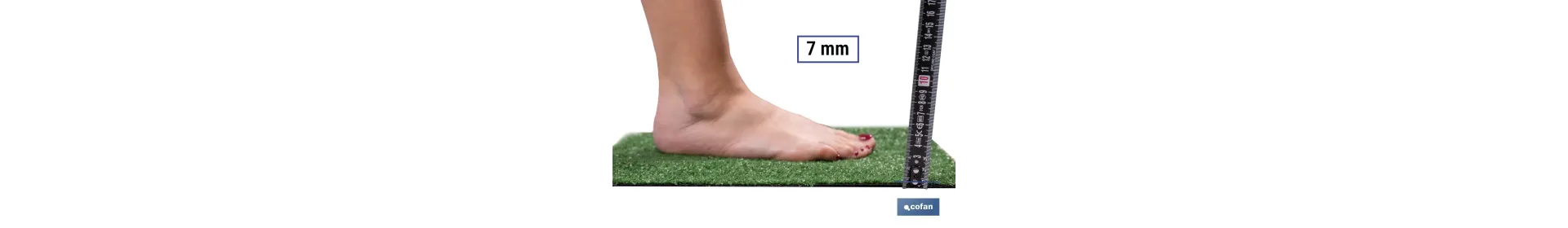 Césped artificial con pelo de altura de 7 mm | Ligero y muy fácil de colocar