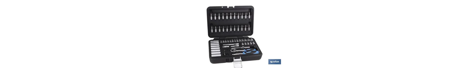 Maletín 57 pcs Profesional vasos y puntas 1/4.