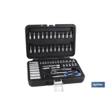 Maletín 57 pcs Profesional vasos y puntas 1/4.