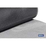 Malla de PVC | Hueco cuadrado de 10 mm | Color gris plata | Medida 1 x 25 m
