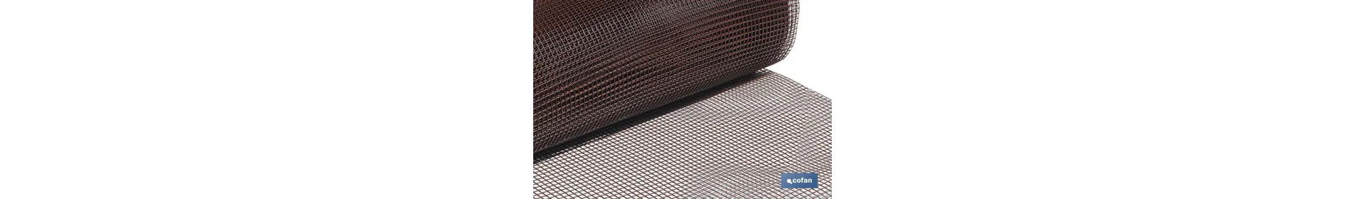 Malla de PVC| Hueco cuadrado de 10 mm | Color marrón |Medida 1 x 25 m