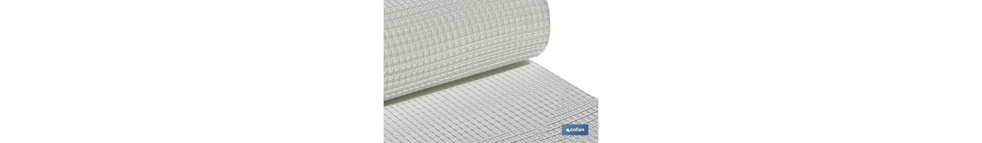 Malla de PVC | Hueco cuadrado de 20 mm | Color blanco | Medida 1 x 25 m