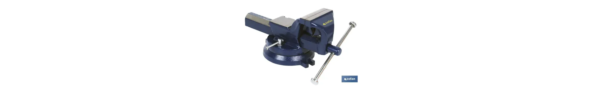 Tornillo de banco paralelo giratorio | Fabricado en acero forjado | Anchura de mordazas: 10, 12,5 y 15 cm