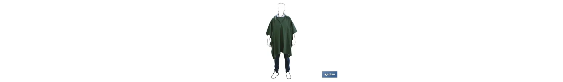 Poncho de Agua | Color Verde | Fabricado en PVC/Poliéster | Talla Única | Poncho Antilluvia