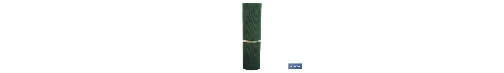 Malla de PVC | Hueco cuadrado de 5 mm | Color verde | Medida 1 x 25 m