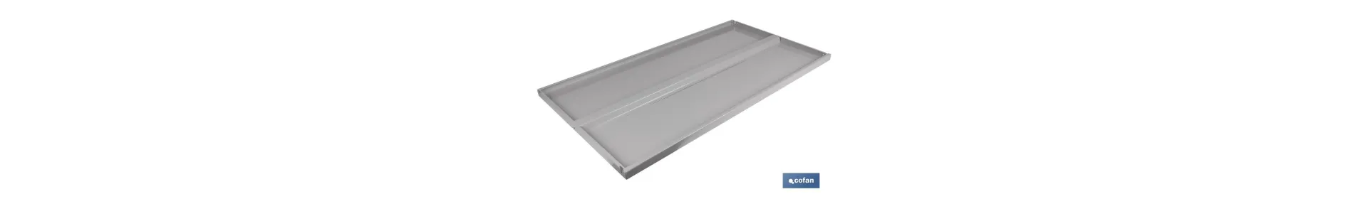 Bandeja para estanterías sin tornillos con refuerzos | En medidas de 690 x 500/600 mm y 930 x 500/600 mm