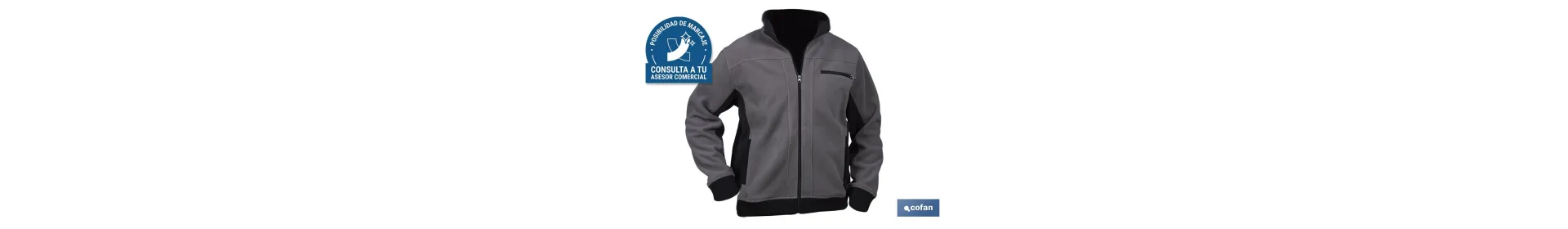 Chaqueta Polar de Trabajo | Modelo Walker | Composición: 100% poliéster | Color Gris/Negro