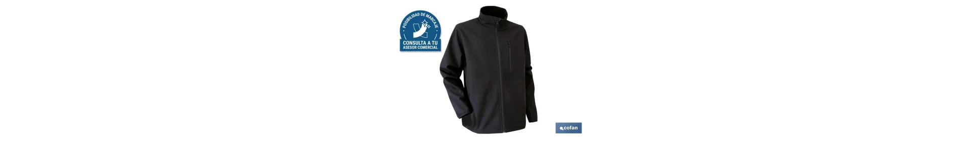 Chaqueta Soft Shell | Color Negro | Modelo Líster | Composición: 94% Poliéster y 6% Elastano