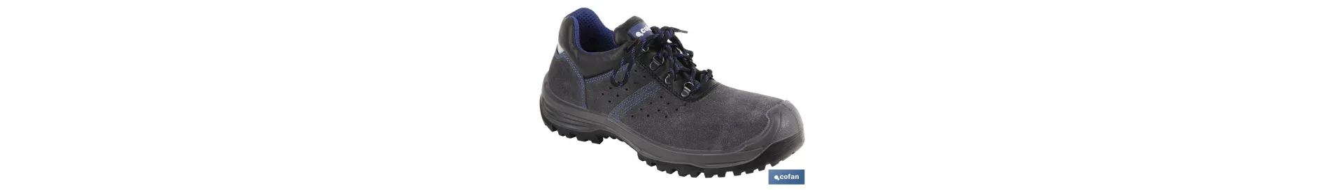 Zapato de Serraje | Color Gris | Seguridad S1P+SRC |Modelo Myron | Puntera de Carbono Light