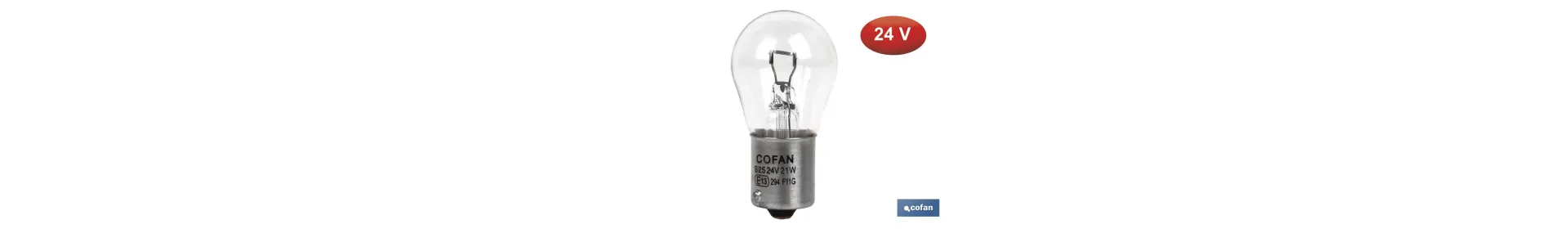 Lámpara de 1 porlo P21 W (BA15s) 24 V