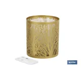 Difusor cilíndrico para aromaterapia | Capacidad de 100 ml | Forma cilíndrica con árboles en color dorado