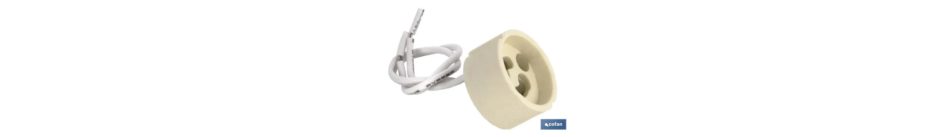 Portalámparas cerámico con casquillo y cable | Para lámparas tipo GU10 o GZ10 | 2 A - 250 V~
