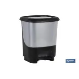 Cubo de basura con pedal Class rígido y resistente | Con capacidad para 10 litros | Color gris y negro