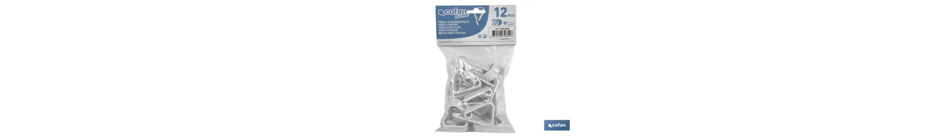Pack de 12 Pinzas para sujetar manteles | Fabricadas en PVC blanco | Clips sujetamanteles flexibles y resistentes