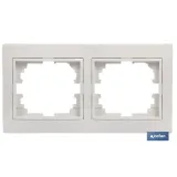 Marco de mecanismos eléctricos de empotrar | Para 2 elementos | Colores blanco y negro