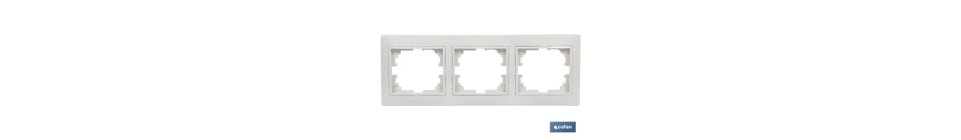 Marco de mecanismos eléctricos de empotrar | Para 3 elementos | Colores blanco y negro