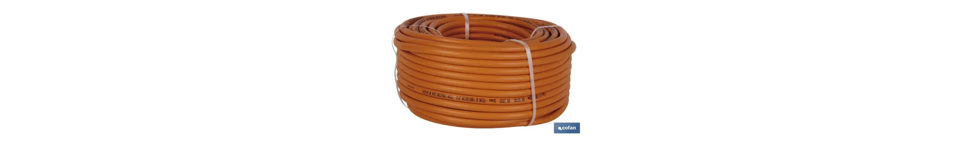 Rollo de Tubo de Gas Butano Flexible | Disponible en color naranja | Medida 8 mm x 60 m