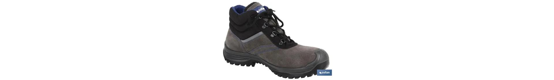 Bota de Serraje | Color Gris | Seguridad S-3 | Modelo Arion | Puntera de Carbono Light
