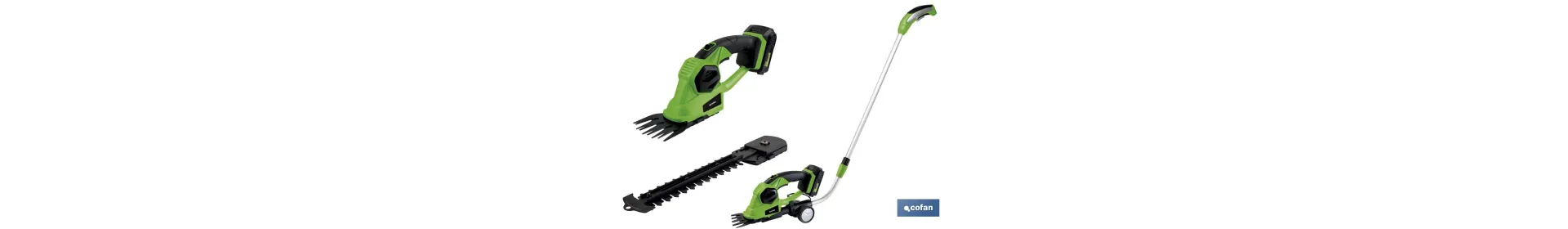 Kit Cortasetos de Mano | Extensible con Ruedas a Batería | Li-Iion 18V | 1200 RPM