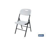 Silla plegable de color blanco | Adecuada para interiores y exteriores | Medidas: 46 x 53 x 86 cm