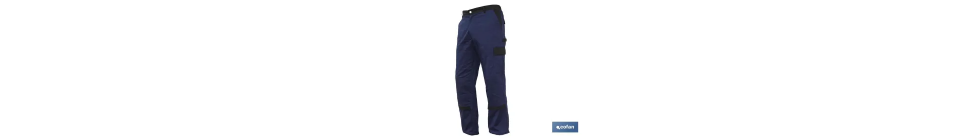 Pantalón de Trabajo | Flex | Modelo Jano | Regular Fit | Composición 97,76% Algodón y 2,24% Elastano | Color Azul Marino/Negro