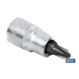 Llave de vaso de 3/8 | Fabricada en acero al cromo vanadio de alta calidad | Con punta Pozidriv 3