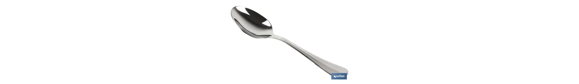 Cuchara de postre | Modelo Bolonia | Fabricado en Acero Inox 18/0 | Envase blíster o pack