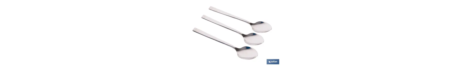 Cuchara de Té | Modelo Bari | Fabricado en Acero Inox 18/0 | Blíster de 3 Unidades