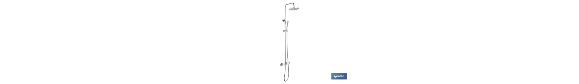 Columna de ducha con grifería monomando | 1 función | Incluye: 5 Piezas | Fabricado en ABS Cromado
