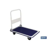 Carro plataforma plegable de acero con ruedas y freno. Carretilla de carga antideslizante hasta 300 kg